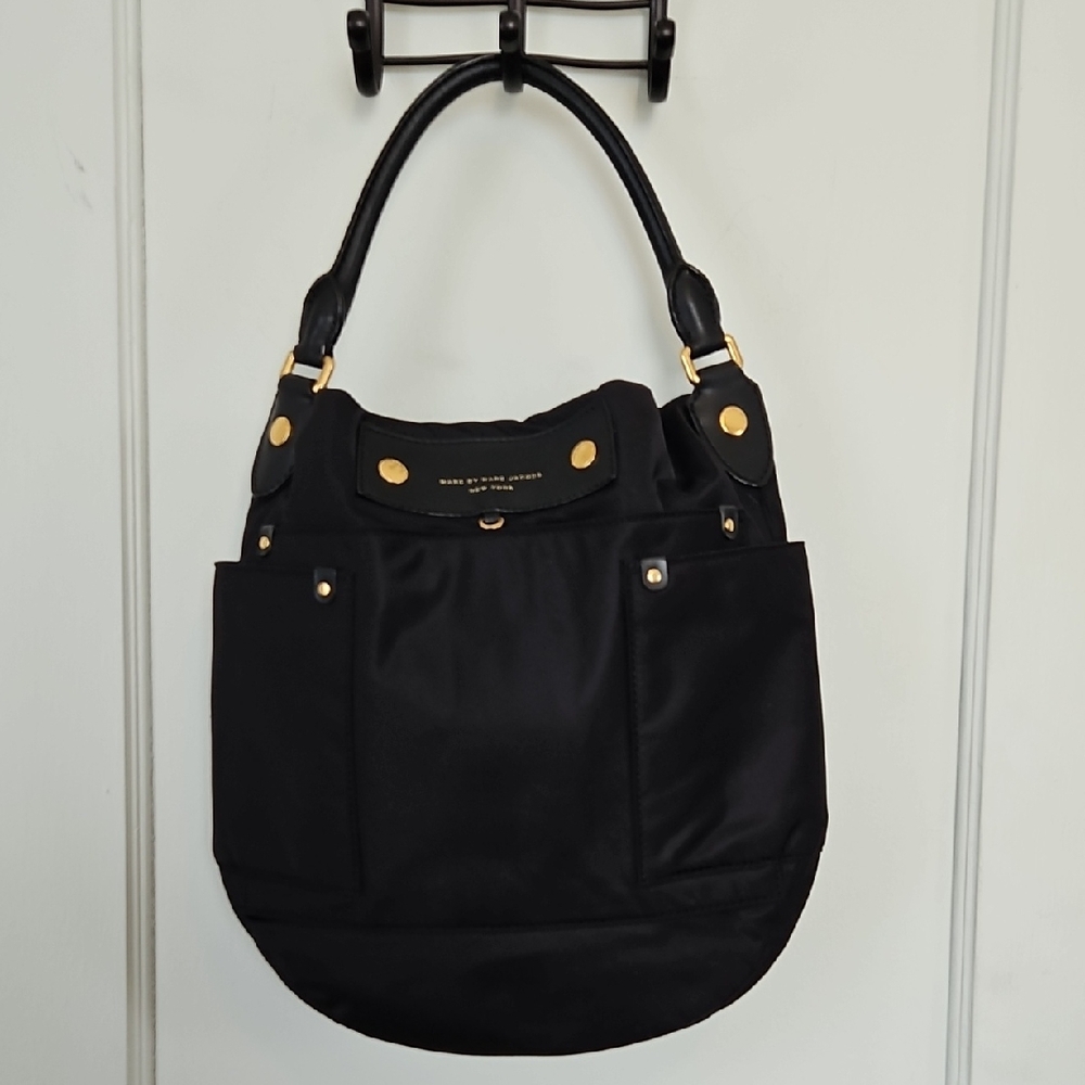 Marc By Jacobs Black Nylon Hobo Bag